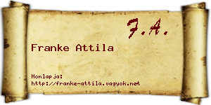 Franke Attila névjegykártya
